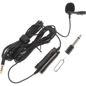 1 Set Lavalier Microphone Clip Mic for Smartphones Tablets and Computers for Interviews Vlogs and Live Broadcasting Durable Design with Sturdy Clip and Long Cable