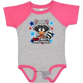 inktastic Red White and Feral Patriotic Baby Bodysuit