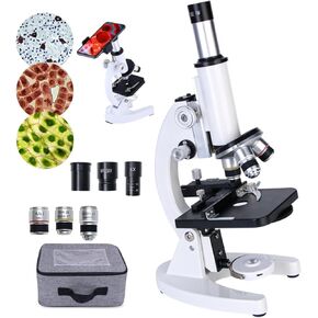 Microscope for Kids,12000/30000/40000/50000x All-Metal Microscope-60° Adjustable Observation,Compound Monocular Microscope for Children Students Home School,12000X
