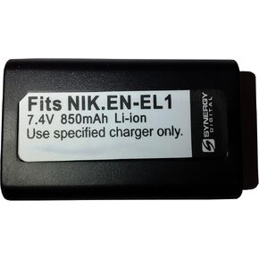 Synergy Digital EN-EL1 Lithium-Ion Battery - Ultra High Capacity (850 mAh) - replacement for Nikon EN-EL1 & Minolta NP-800 Battery