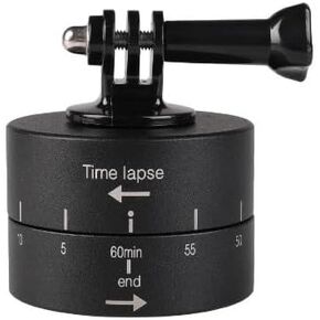 Action Camera 360° Rotating 60min Time Lapse Timer Tripod Head Adapter Fit for GoPro