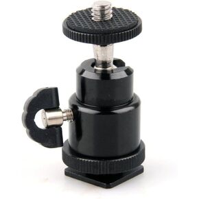 Mini Ball Head with Lock and Hot Shoe Adapter Camera Cradle Fit for Canon
