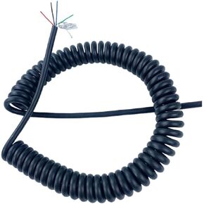 Spiral Telescopic Spring Coiled Cable Wire - Pure Spiral Telescopic Wire Spring Shielded Wire 5 Cores 24AWG 0.2mm square Stretch 1 Meter to 14 Meters Spiral Cable spiral extension(Stretch 5 meter)