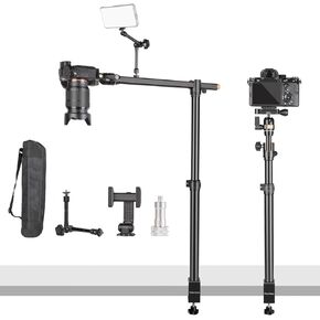 Camera Desk Mount Stand, Overhead Camera Arm Stand for Desk with 360° Ball Head,for DSLR Cameras, Cell Phones, Lights, Microphones