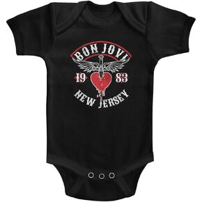 Bon Jovi Rock Band 1983 New Jersey Heart Infant Baby Creeper Snapsuit Romper