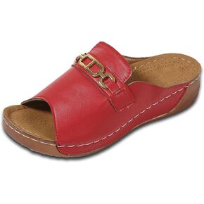 Womens Metal Buckle Sandals Cork Wedge Slides Open Toe Slippers Platform Summer Shoes