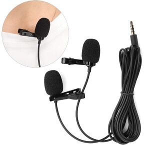 Keenso Clipon Microphone TieClip Pocket Phone Mini Microphone for Audio, Easy to Connect and Use, Suitable for Mobile Phones, Cameras, and Camcorders, for Interviews and Podcasts - Black