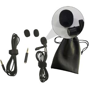 1 Set Multifunctional Collar Clip Microphone Recording Mic with Extension Cable PU Bag Windscreens and Adapter for Smartphones Laptops