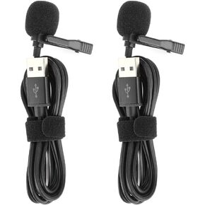 Keenso Professional Wired Lapel Mini Microphone for Interview, SLR Camera, Camcorders, 2Pcs