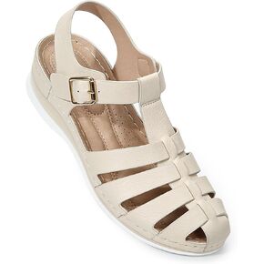 Women's Closed Toe Fisherman Sandals Hollow Out Comfortable Wedge Sandal