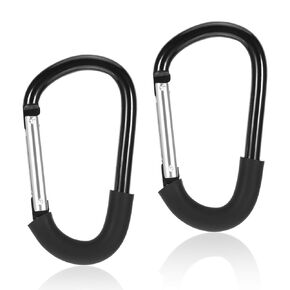 2 حزمة مقطع كبير من carabiner ، خطافات عربات ، ملحقات عربات ، مقاطع حقيبة ظهر عالمية وربط لتعليق أكياس حفاضات وعناصر التسوق ، إكسسوارات الأطفال للأم