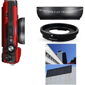 2x HD Telephoto Zoom Lens for Olympus Tough TG-6 ، TG-5 ، TG-4 ، TG-3 ، TG-2