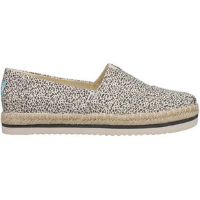 Toms Womens Alpargata منصة الحبل الفهد على شقق غير رسمية - بني ، قبالة أبيض