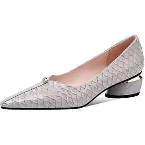 TinaCus Women's Handmade Genuine Leather Pointed Toe Comfort Low Chunky Heel Loafer Shoes