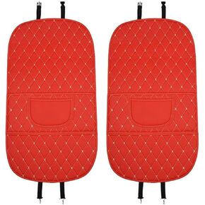 Custom 2PCS Car Kick Mats Back Seat Protector for Mazda MX-30 2020-2024, Automotive Leather Back Seat Protector with Storage Bag, Interior Car Accessories,B-Red