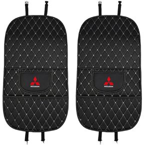 Custom 2PCS Car Kick Mats Back Seat Protector for Mitsubishi Galant 2007-2017, Automotive Leather Back Seat Protector with Storage Bag, Interior Car Accessories