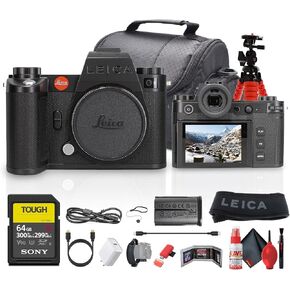 Leica SL3-S Mirrorless Digital Camera (LEISL3S) + 64GB Memory Card + Camera Bag + Flexible Tripod + USB-C Cable + Cleaning Kit + USB-C Adapter + HDMI Cable + Hand Strap + Card Wallet + More
