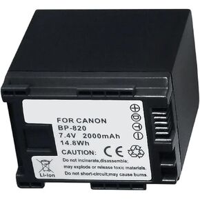Synergy Digital Camcorder Battery, Compatible with Canon Vixia HF G70 UHD 4K Camcorder, (Li-Ion, 7.4V, 2000 mAh) Ultra High Capacity, Replacement for Canon BP-820 Battery