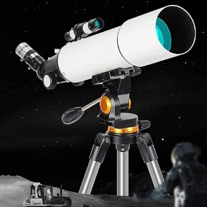 Telescope for Kids Adults Astronomy Beginners 80mm Refractor Telescopes,Low Light NightWaterproof HD,with Smartphone Ada