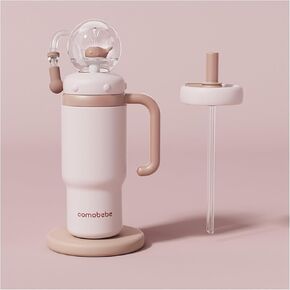 حوت نافورة Tumbler ، Comobebe 24oz من الفولاذ المقاوم للصدأ الحوت النافورة مع مقبض ، قش قش الغبار وغطاء المسمار مقاوم للتسرب (الأزرق الملكي)