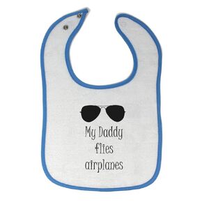 Toddler & Baby Bibs Burp Cloths Dad My Daddy Flies Airplanes Pilot Dad Father's Day Style C Cotton Baby Items for Baby Girl & Boy White Black Design Only