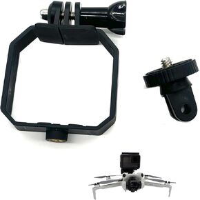Top Camera Mount Adapter for DJI Mini 4 Pro/Mini 3 Pro/Mini 3 Drone,1/4 Inch Screw Tripod Extension Bracket for DJI Action/Pocket /Insta360 Series, LED Light & Vlogging Accessories