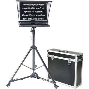 22 Inch Large Teleprompter for Computer Laptop, Professional Video Camera Tablet Prompter with Beamsplitter Glass & Aluminum Carry Case, for TIK Tok Live Short Videos Speech