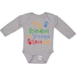 inktastic My Grandma and Grandpa Love Me Long Sleeve Creeper