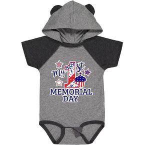 inktastic My 1st Memorial Day with Cupcake and Stars Baby Bodysuit