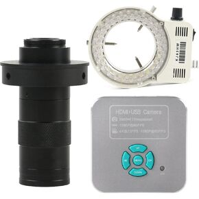 Microscope 36MP 4K 1080P 60FPS HDMI USB Digital Industrial Video Microscope Camera C Mount(with 130X Lens Light)