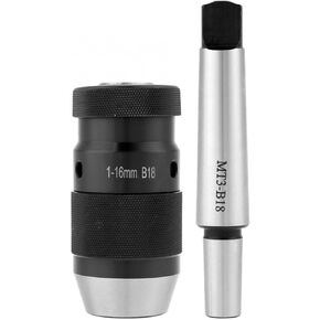 1-16mm Capacity Drill Chuck 45# Steel Self Tighten Keyless Lathe Drill Chuck with MT3-B18 Taper Arbor Lathe Machine Tools Chuck