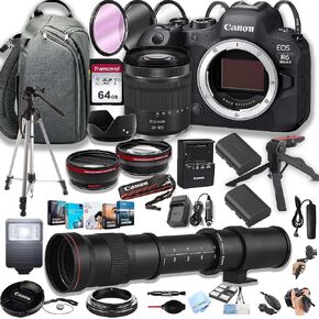 Canon EOS R6 Mark II Mirrorless Camera with 24-105mm Lens + 420-800mm Super Telephoto Lens + 100S Sling Backpack + 64GB Memory Cards, Professional Photo Bundle (42pc Bundle) (Renewed)