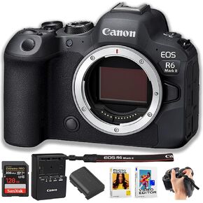 Canon EOS R6 Mark II Camera Digital Camera Body | 24.2mp مستشعر CMOS كامل الإطار | Pixel CMOS AF II + 128GB MEMORY SPEED SPEED + PHOTIORS & VIDEO Pack-Pack-Pack-Legated Kit (متجدد)