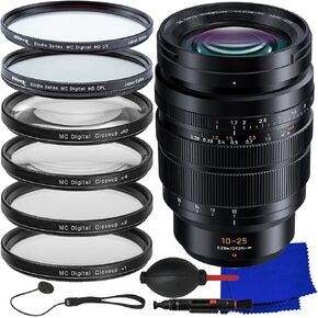 Ultimaxx Essential Panasonic Leica DG Vario-Summilux 10-25mm f/1.7 ASPH. Lens Bundle - Includes: Protective UV Filter, 4PC Macro Close-Up Filter Kit, Universal Lens Cap Keeper & More (15pc Bundle)