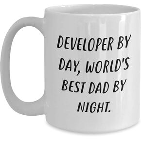 Developer By Day, Funny White Coffee Mug Gifts for Christmas