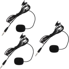 SOSOPORT 3PCS MICROPHONE LAVALIER PORTALE LAVALIER MICROPHONE تسجيل الميكروفون للمحاضرات يجولات البث التثبيت السهل الأداء العالي لمقابلات تسجيل الفيديو