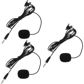 Kisangel 3Pcs Portable Lavalier Microphones for Recording Conference and Streaming Omnidirectional Clip Mic with Professional Noise Reduction for Voice Easy Installation