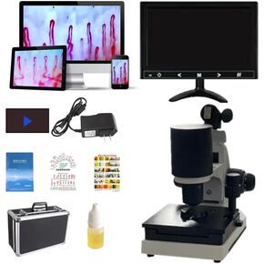 LCD Digital Microscope for Adults, 680X-1800X Magnification, Laboratory Equipment for School Biology Classes and Home Science Experiments (1200x 8 Screen Microscope)