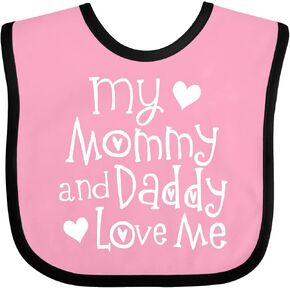 inktastic Mommy and Daddy Love Me Valentine Baby Bib