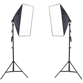 Foto&Tech 700W Photography Softbox Lighting Kit - 24"X24" Softbox, 85W 5500K CFL Bulbs, 88" Aluminum Light Stands, Black