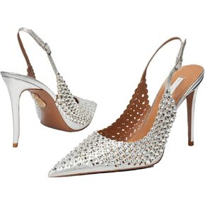 Women's Diamond Bridal Sandals - Single Strap Pointed Toe Wedding Heels