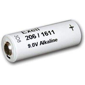 Exell 206A Alkaline 9V Battery 110mAh NEDA 1611, 1161M, 206, 6MR9, 7MR9, A1611, B206/L6, E126, E-126, ER-206, H-6D, H-7D, L6, M-1611, MR9, TR-126, TR126, VS32 (NSN: 6135-00-933-4293)