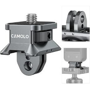 1/4" Adapter Screw Head Camera Mount with Arca, GP-01 Aluminum Alloy Tripod Conversion Adapter Compatible with Insta360 One X4 X3 X2 X/ DJI Pocket 2/ GoPro Hero Accessories