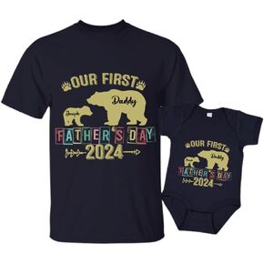 Personalized Our First Fathers Day Matching Outfits, Daddy and Me Matching Outfits, Daddy Baby Matching Outfits Fathers Day 2024 Gifts for New Dad/ #23