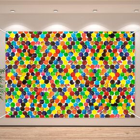 The Cute Hungry Caterpillar Backdrop Banner Cartoon Colorful Dots Theme Photography Background for Kids Boys Girls Newborns Baby Showers Birthday Party Decorations Props Supplies 70.8x47.2in-BECKTEN