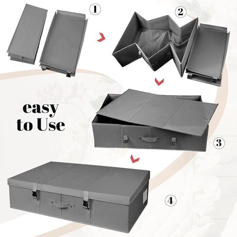 Berlune Wedding Dress Storage Box Kit Bridal Dress Preservation Box with 100 Sheets of Acid Free Tissue Paper and 1 Pair Microfiber Gloves for Storage Wedding Gown, 31 x 20 x 8 Inches(Large,Gray) in Kuwait