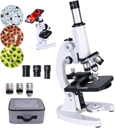 Compound Monocular Microscope,12000/30000/40000/50000X Microscope for Kids Students,Phone Holder/Storage Bag, for School Home Education,40000X in Kuwait
