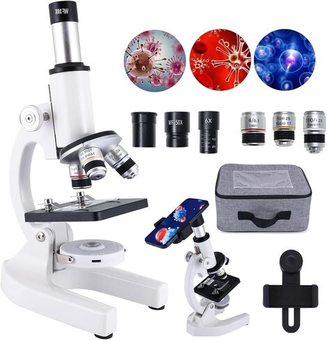 المجهر المركب للأطفال ، 12000/30000/40000/50000X المجهر أحادي العين مع 60 درجة ، حامل الهاتف/كيس التخزين ، للأطفال المدرسي المنزلي ، 50000x in Kuwait