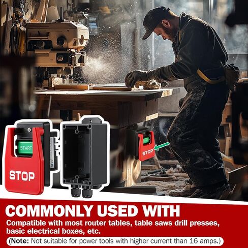 Dreyoo 120/230V مرحلة واحدة مفتاح التشغيل/إيقاف التشغيل ، تبديل فعال 120V 2HP OFF ، مفاتيح طاقة أمان مع مجداف علامة توقف كبيرة سهلة الاتصال للطاقة السريعة لمشاهدة الجدول ، أدوات النجارة الخشبية in Saudi Arabia