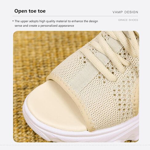 Tangchen Muffin Sandals ، 2023 New Antroved Contraving Cutout Cutout Lace-Up Muffin Sandals ، Women Women Summer Toe Platform Sandals ، Peap Toe Widges for Women in Saudi Arabia